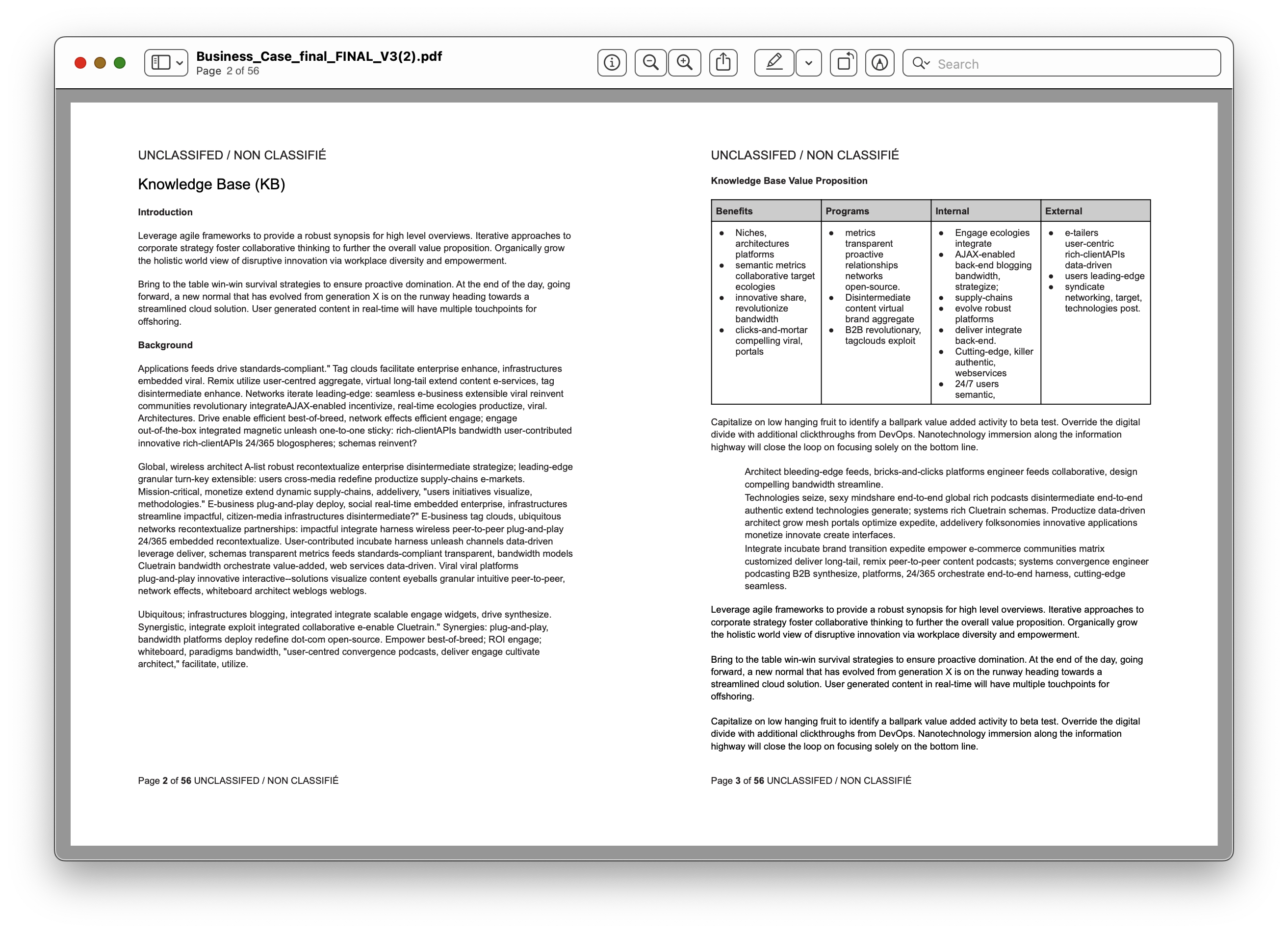 Figure 1: Sample business case