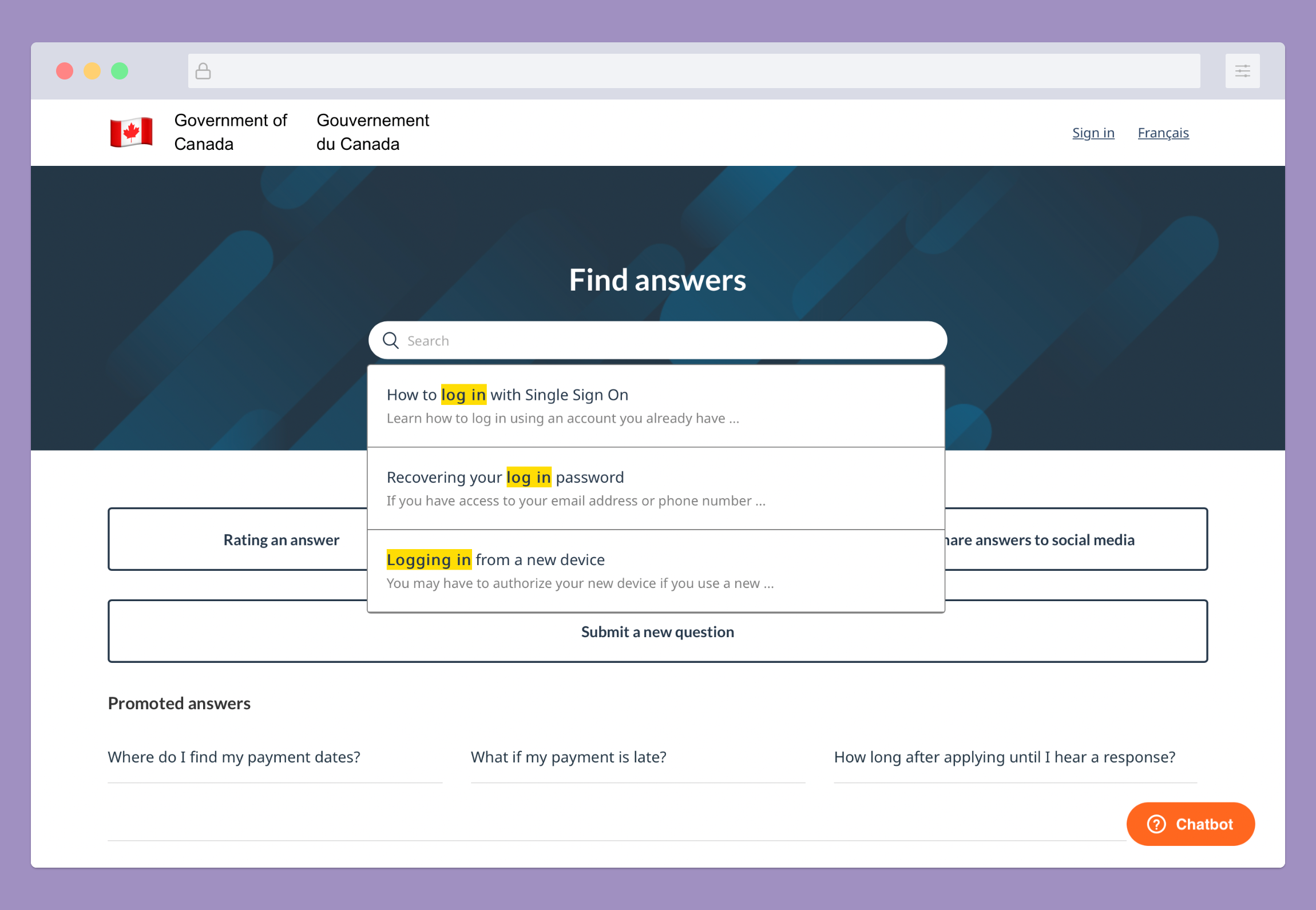 Figure 5: Sample mockup of the Knowledge Base homepage